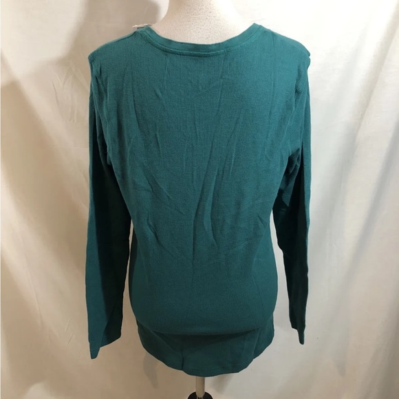Northcrest “Teal Green” Thermal Henley - Womens Large, NWT, Bust 20” - Picture 2 of 3